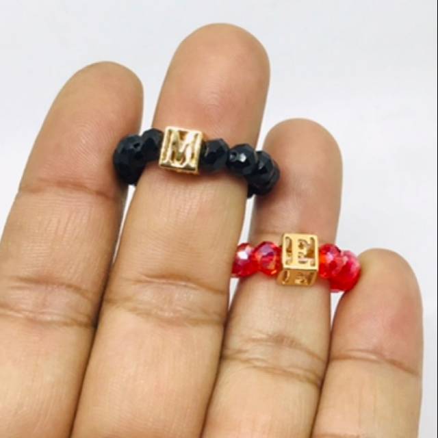 Cincin huruf //cincin kristal //cincin inisial //cincin alphabet