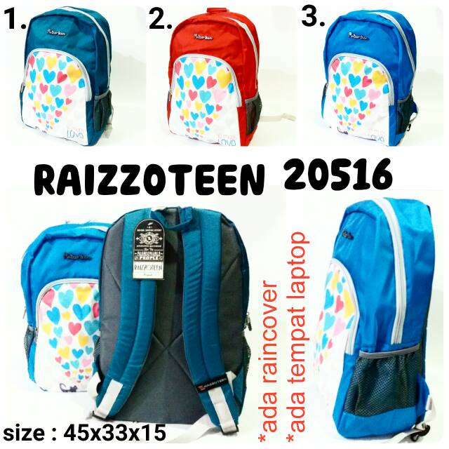 Tas sekolah ransel backpack cewek Raizzoteen 20516 tas punggung keren murah dan terbaru