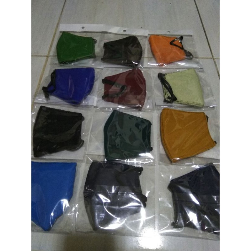 Masker Kain Anak 3 Lapis Polos dan Karakter Per Lusin
