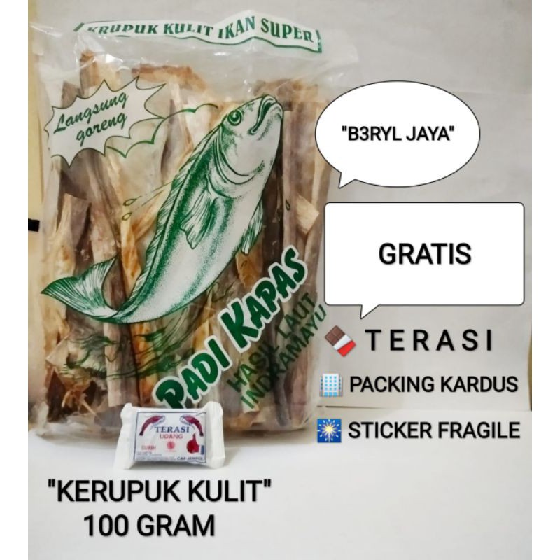 

Krupuk kulit ikan mentah cap padi kapas 100gram