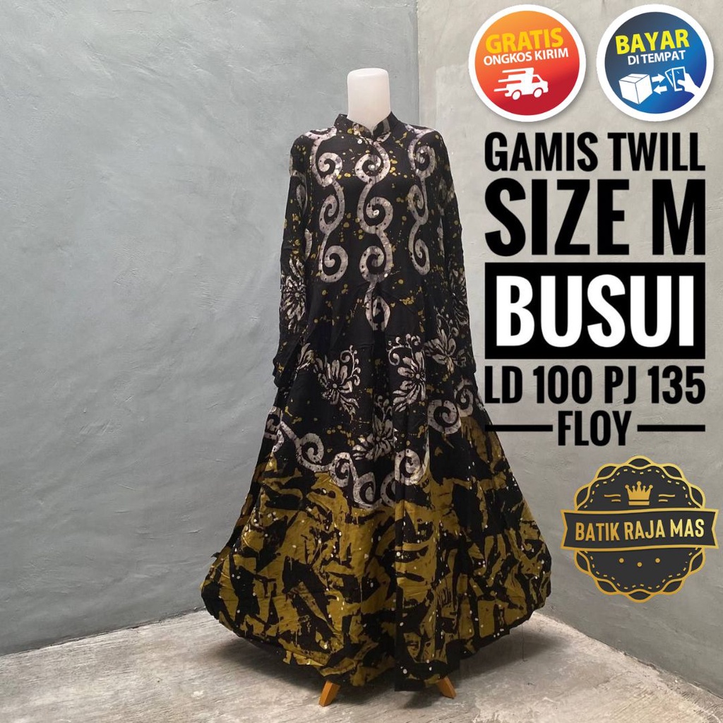Baju Gamis Terbaru Wanita Dewasa Kekinian Modern Rayon Twill Ori Pekalongan Busui Friendly Motif Bat