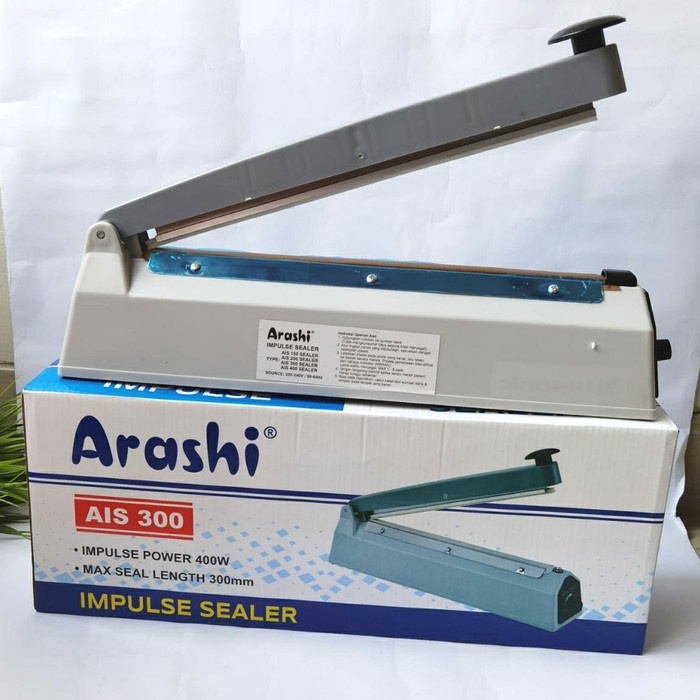 Sealer ARASHI / HYPERLITE AIS 200 300 400 20 / 30 / 40 Cm Mesin Press body Plastik / Body Besi Iron ARS 201 301 401 20 / 30 / 40 CmImpulse Sealer Press  ARASHI / HYPERLITE Mesin Press Plastik
