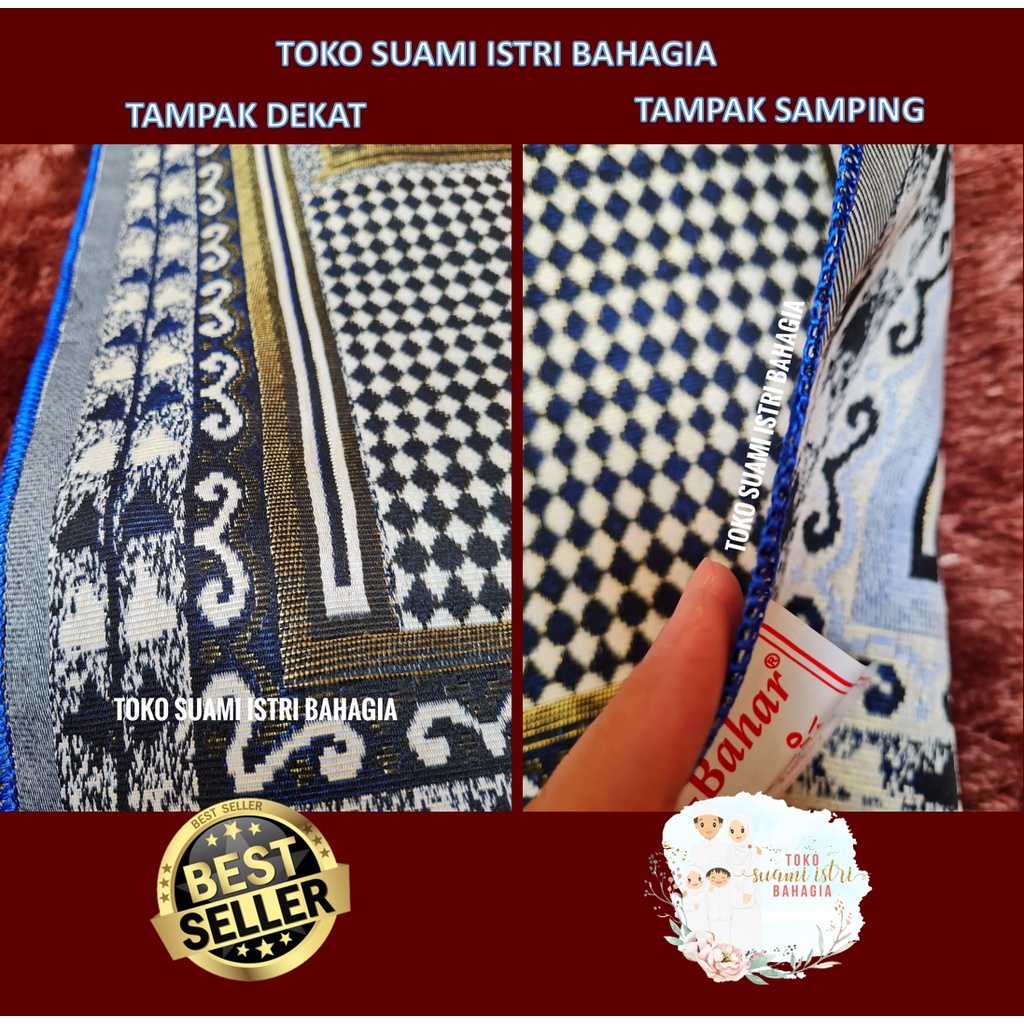 Sajadah AL Bahar ALBahar / ALShamia 35 x 60 Cm Turki Travel Haji Souvenir Pernikahan Murah Alydrus Lipat Tipis Kepala Muka Mini Anak Dewasa Costa Rayon Al Namaz Alnamaz Rajut Motif