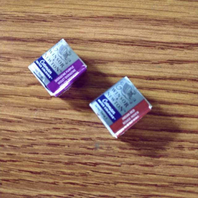 

Winsor&Newton Cotman Watercolor Half Pan Refill! Dioxazine Violet, Indian Red