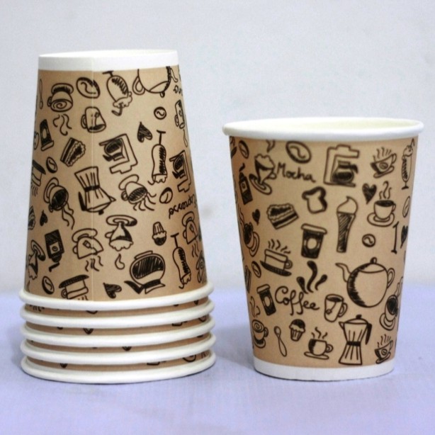 Paper Cup / Papercup / Gelas Kertas Kopi MOTIF 6,5OZ DAN 8OZ TANPA TUTUP - PAK