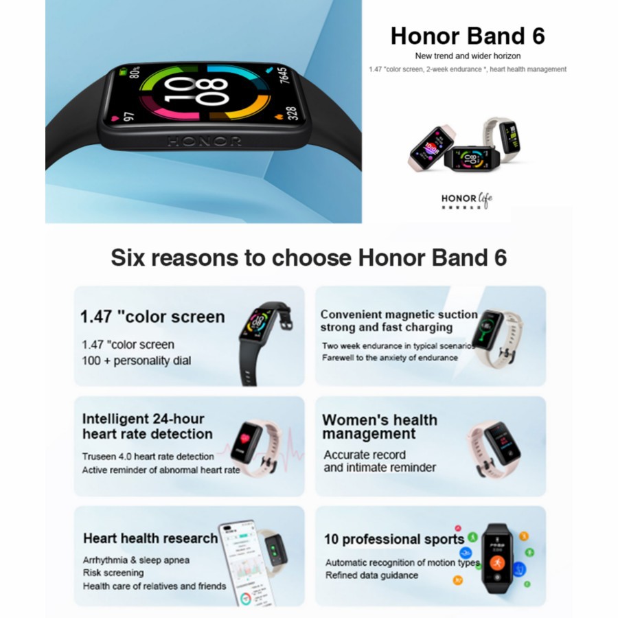 HONOR BAND 6 Smart band spo2 - AMOLED DISPLAY - SMARTBAND