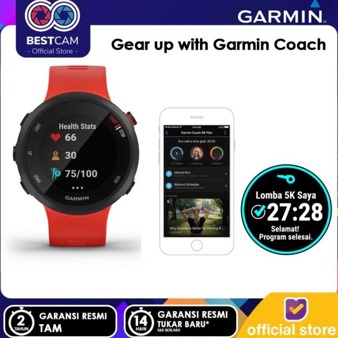 Garmin Forerunner 45 Gps Running Watch Original - Lava Red Resmi