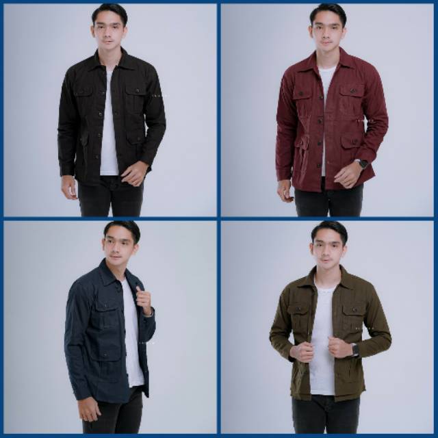 BEST SELLER  JAKET/KEMEJA PRIA SEMI PARKA WOLV KEREN 4 SAKU BANYAK PILIHAN WARNA