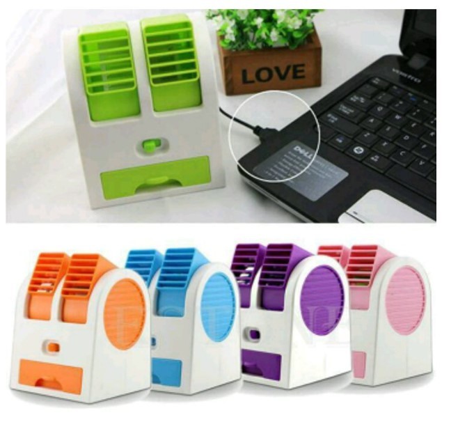AC Duduk Double Mini Fan AC Portable