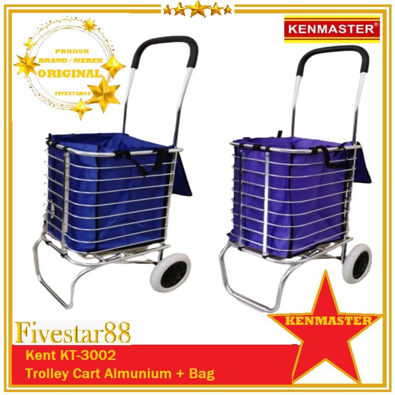 Keranjang Kenmaster Ori Kent KT-3002 Trolley Aluminium Bag Trolly Keranjang Troli Keranjang Belanja