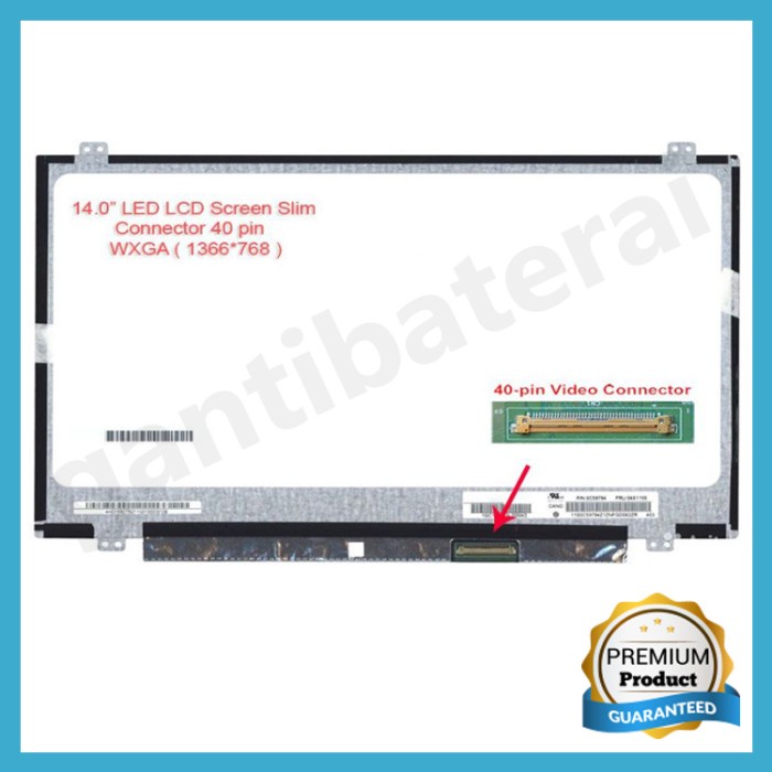 LCD Laptop HP 14 14-r110TU 14-r201TX 14.0 inch slim 40 pin