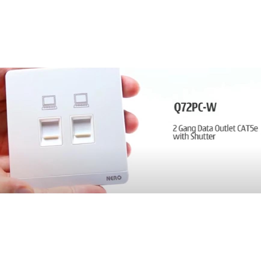 DECORA Q7PC2-White 2 Gang Data Outlet CAT5 NERO