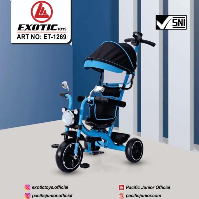 Sepeda Anak Roda Tiga 3 Exotic ET 1269 ET1269 Stroller Motor