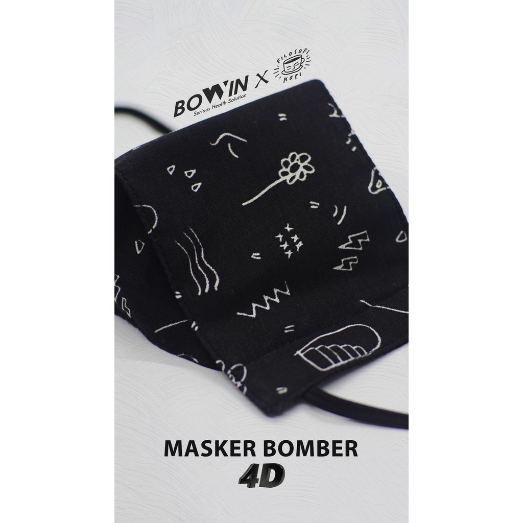 [Bowin X Chicco Jerikho] Masker Bomber- (Masker Kain 4ply / Masker Motor)