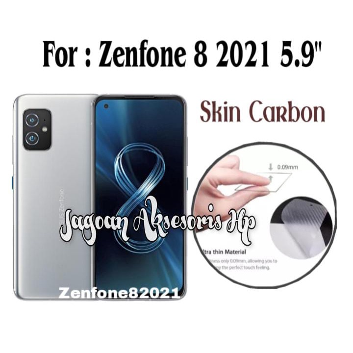 GARSKIN Sticker Carbon Zenfone 8 2021 Max Pro M2 Skin Carbon Transparan Fiber Protection Back Sticker Carbo