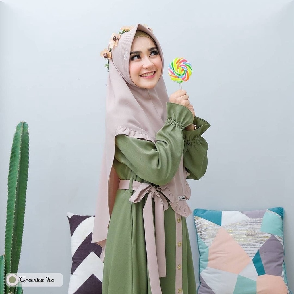 FMOS Talita  Gamis Syari Size S M L XL Fashion Muslim GamisTerbaru 2021-8
