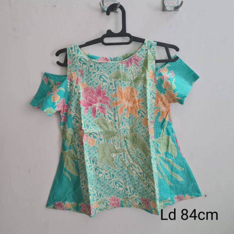 [A2] atasan batik mint tosca cantik/ atasan batik cantik