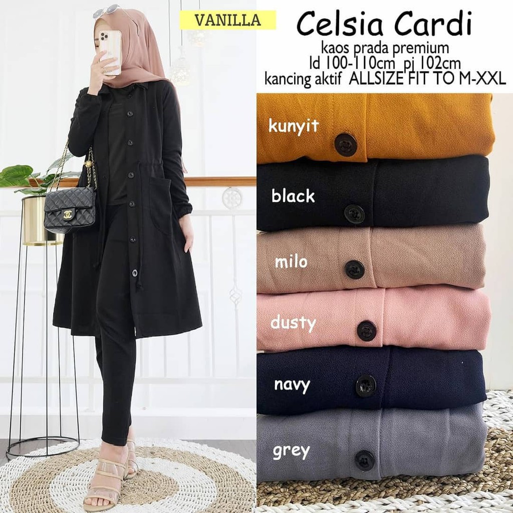 Cardigan Wanita Premium Celsia Cardi by Alfashion Hijab Fashion Solo-3