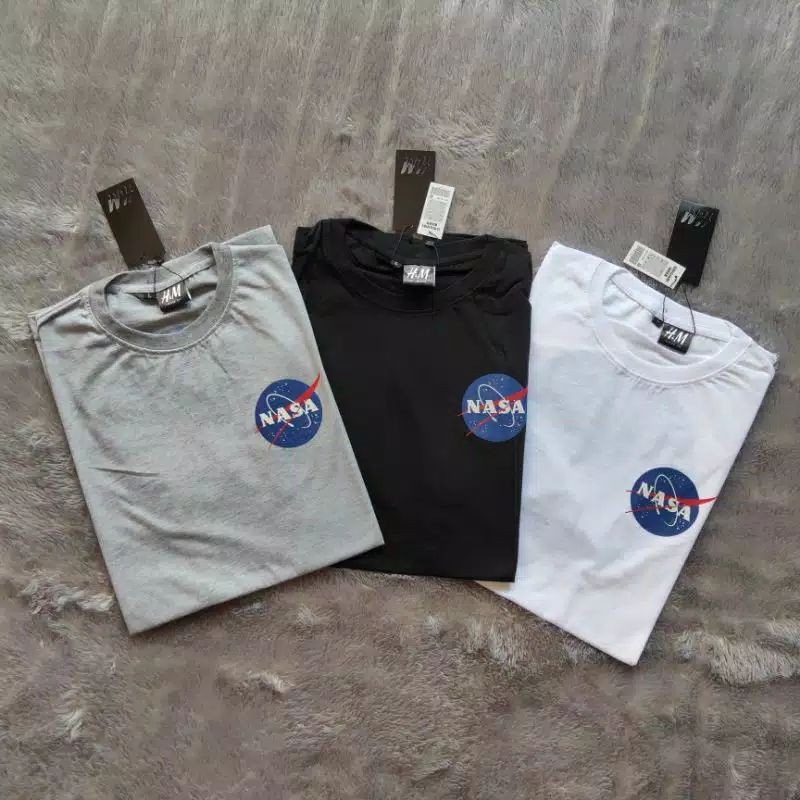 Kaos H&amp;M Nasa Logo Basic Global Fulltag &amp; Lebel