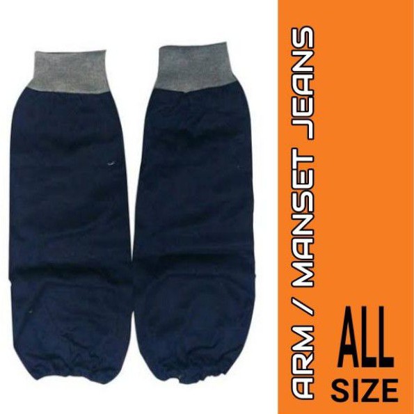 APRON LENGAN BAHAN JEANS MANSET