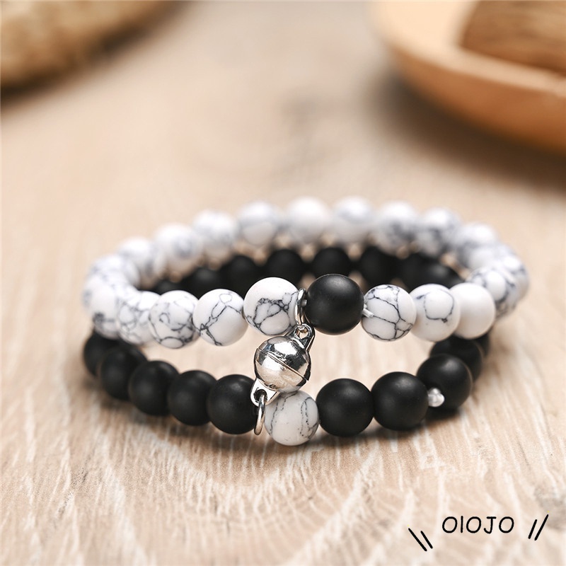 【COD】2 Pcs/set Pasang Gelang Couple Magnet Gelang Tali Couple Attract Persahabatan Bracelets Untuk Wanita Pria Fashion Perhiasan Aksesori