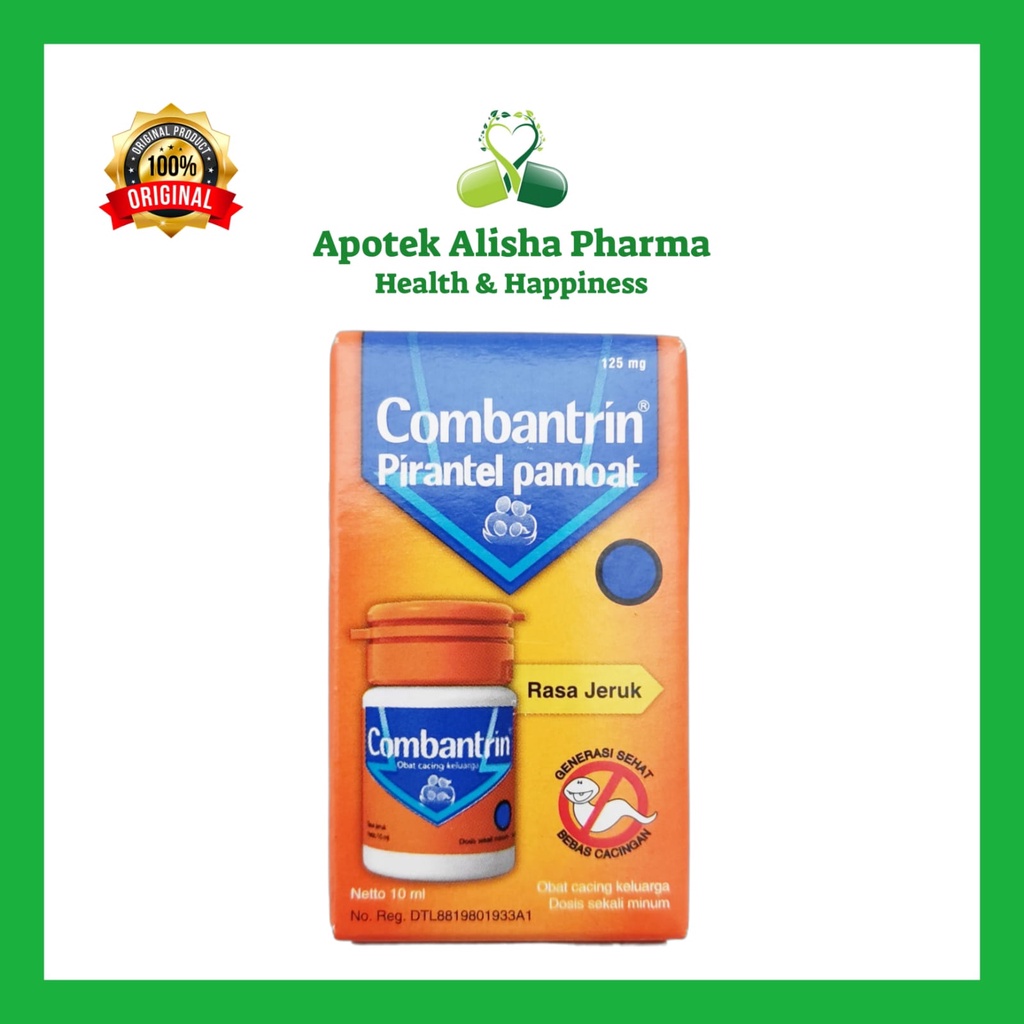 COMBANTRIN SYRUP 10 ml - Combantrin Sirup Obat Cacing Anak Rasa Jeruk / Kombantrin Sirup Obat Cacing Pirantel Pamoat