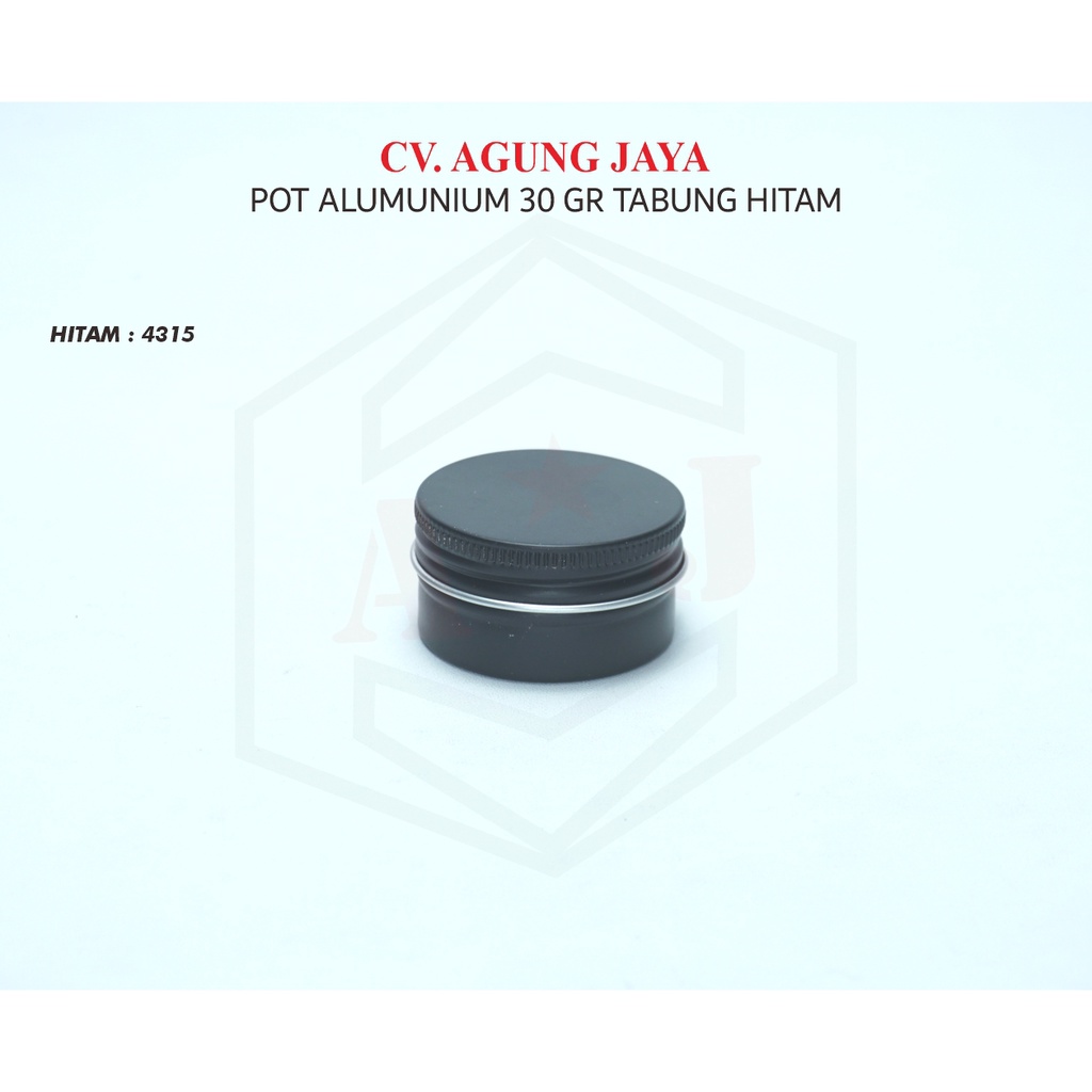 Pot Alumunium 30 g Black/Pot Pomade/Pot Cream/Jar Alumuniu/ Wadah Pomade/Tin Alumunium/ Pot Pomade
