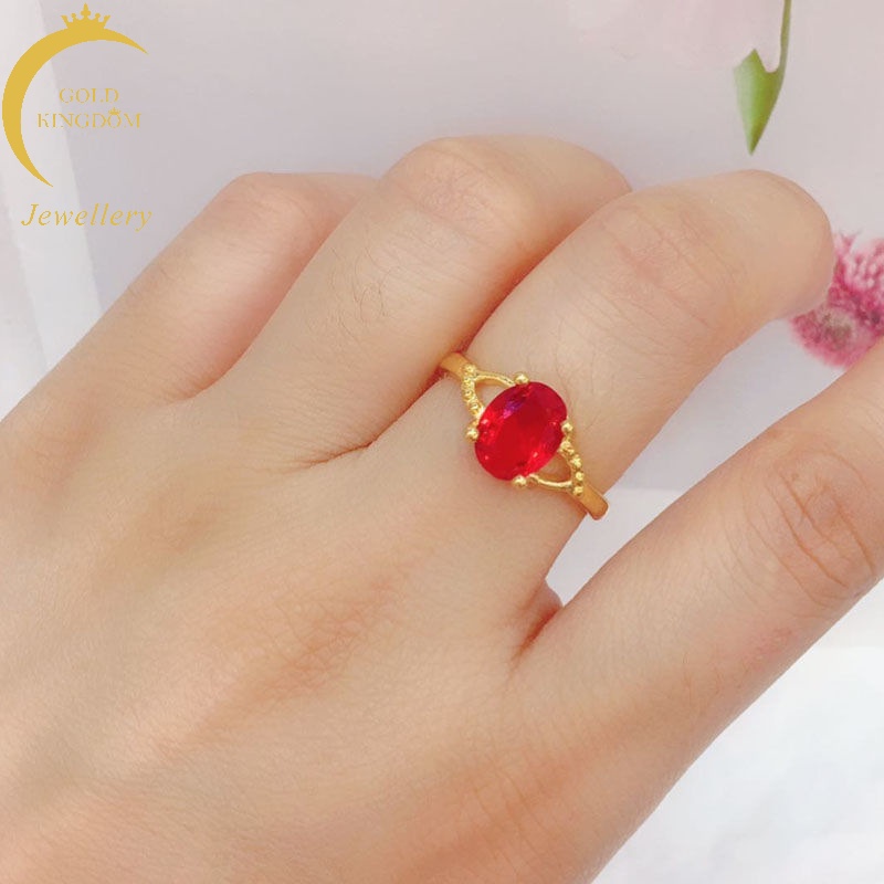 Cincin Zaitun Oval Lapis Emas Gaya Korea Untuk Aksesoris Perhiasan