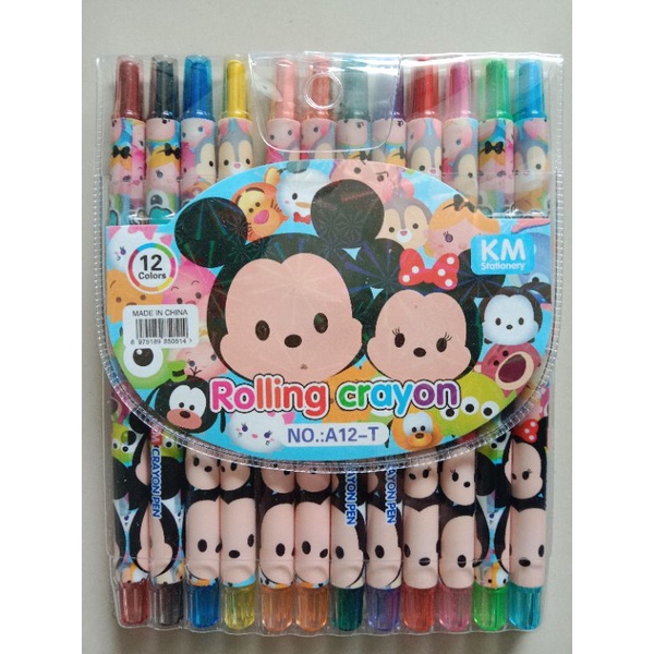 krayon Putar 12Warna Anak,Pensil 12Warna Crayon Putar Panjang-Crayon 6