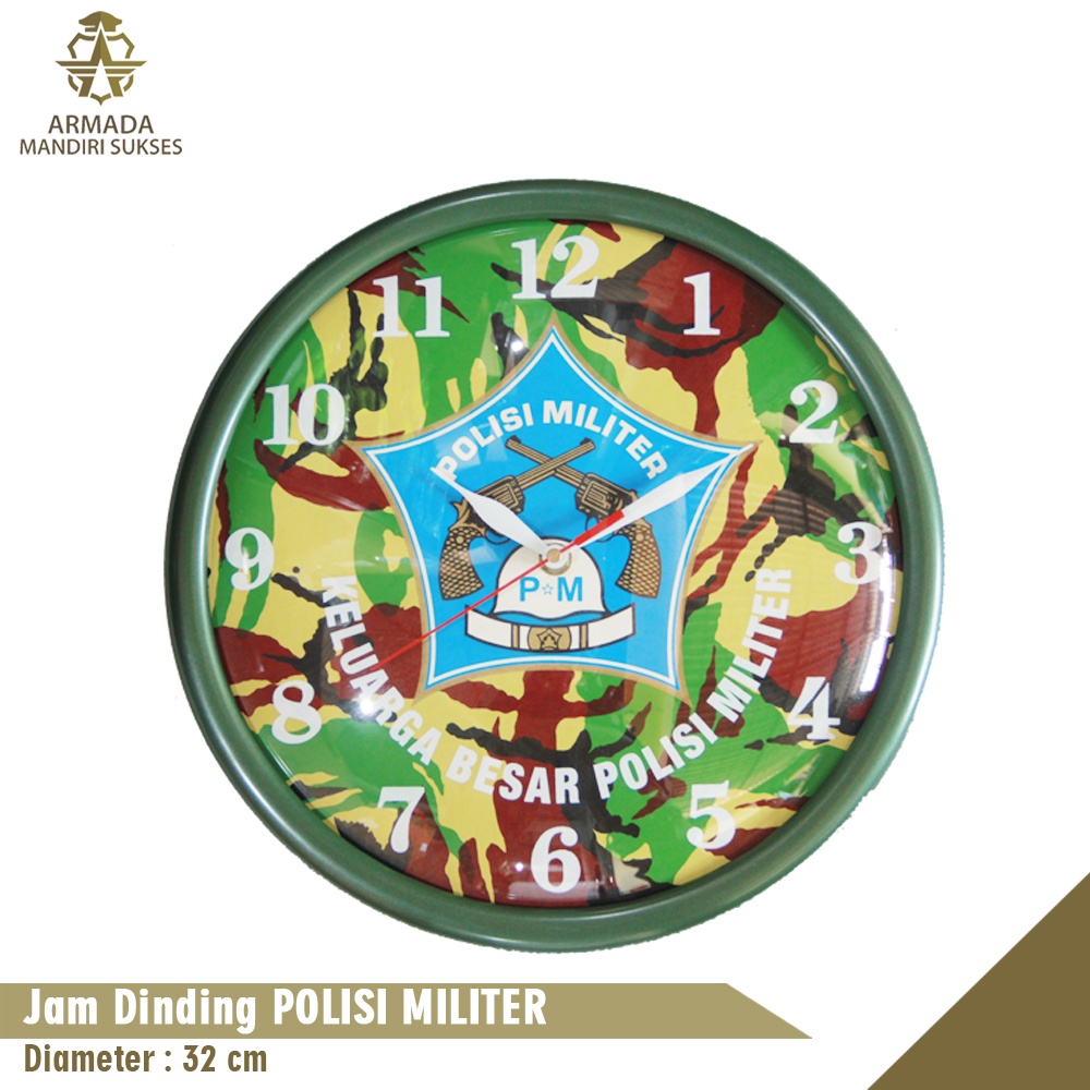 Jam Dinding Logo PM - Jam Dinding Polisi Militer