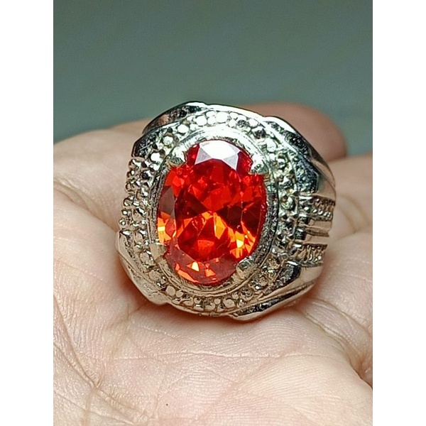 BATU CINCIN PERMATA MERAH PAPARACA FULL CUTTINGKUALITAS HQ HARGA TERMURAH