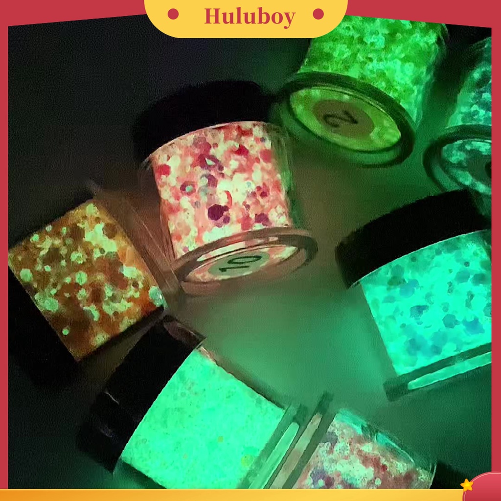 Huluboy Huluboy♡ 1 Botol Serpihan Glitter Glow In The Dark Untuk Dekorasi Nail Art