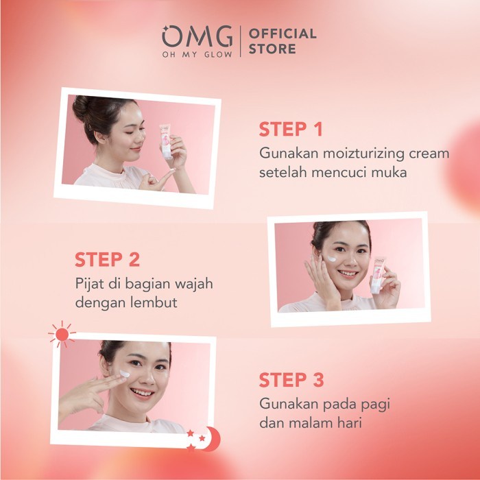 OMG Oh My Glow Peach Glowing Cream / Toner / Face Wash - Untuk Kulit Glowing &amp; Cerah Merona