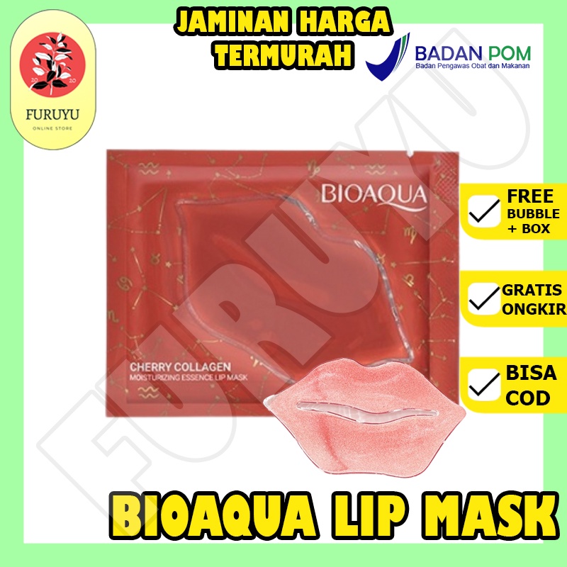 Lips mask masker bibir BIOAQUA lip mask Cherry collagen Moisturizing Essence Lip Mask 6g pcs masker perawatan bibir Original BPOM