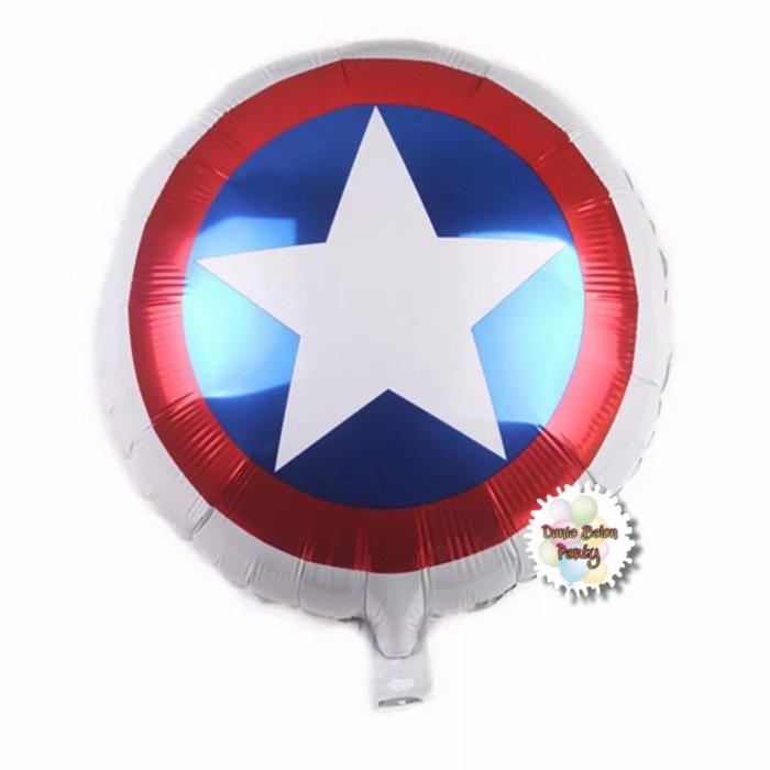 Balon Foil Bulat Tameng Captain America / Balon Captain Amerika Bulat