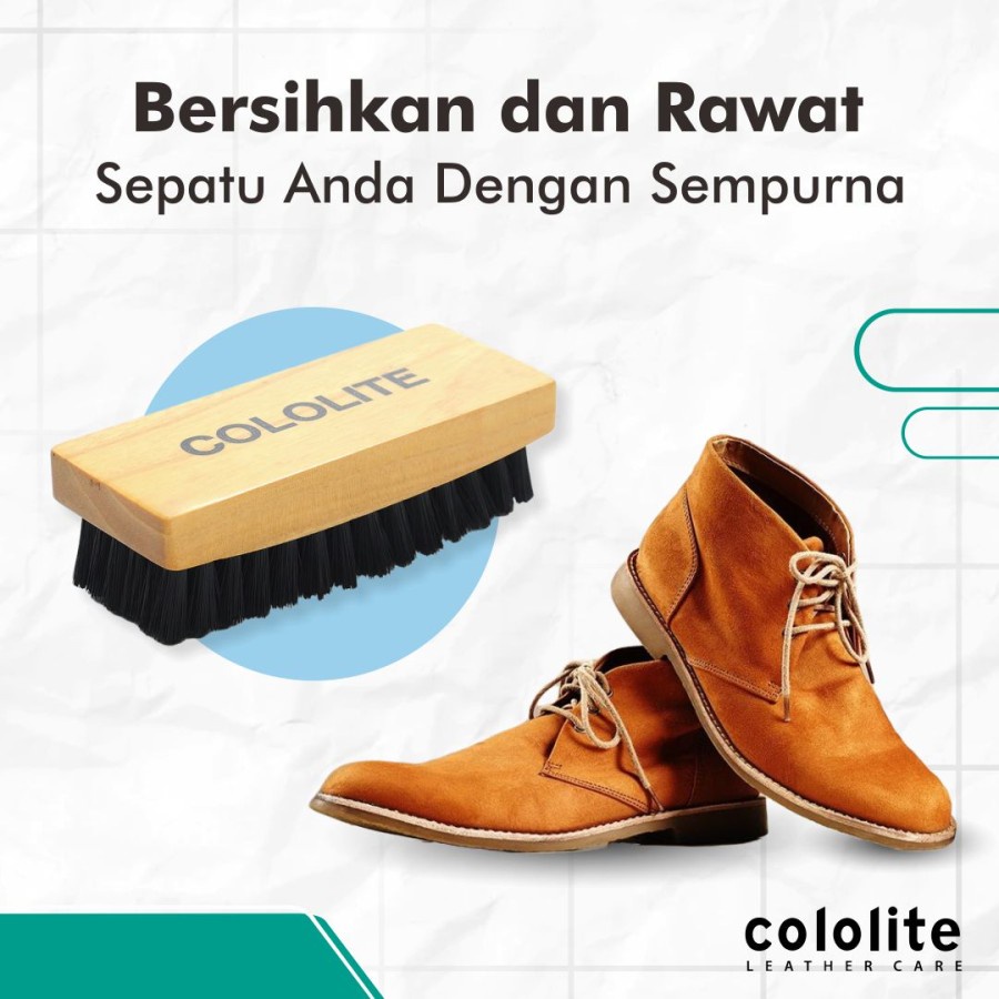 Ktmstore Sikat Sepatu kayu Shoe Brush lembut sikat kotak semir Cololite 0013