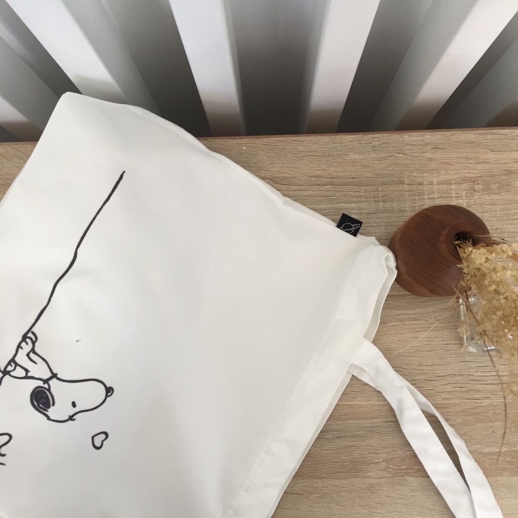 Tote bag &amp; Pouch Snoopy White