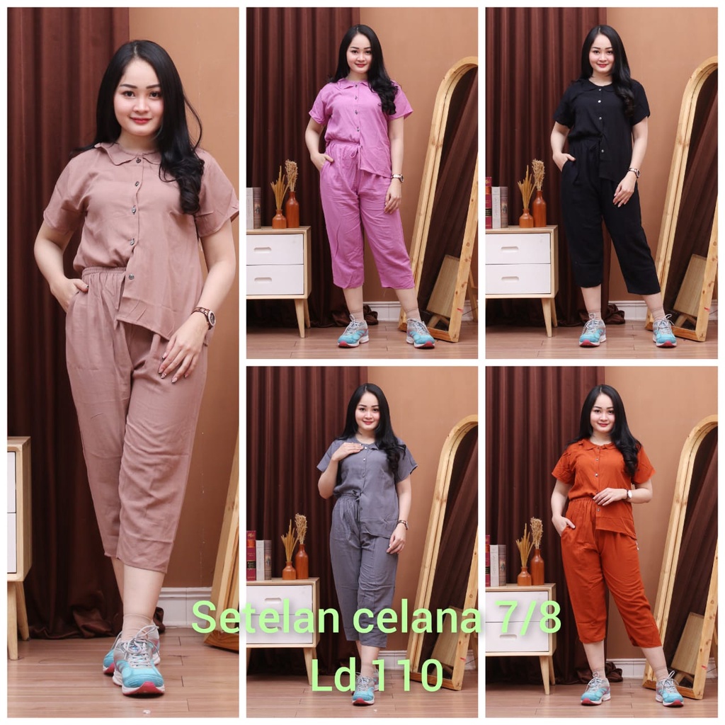 Setelan rayon/ setcel/oneset rayon motif Branded || busui friendly || Sleting depan