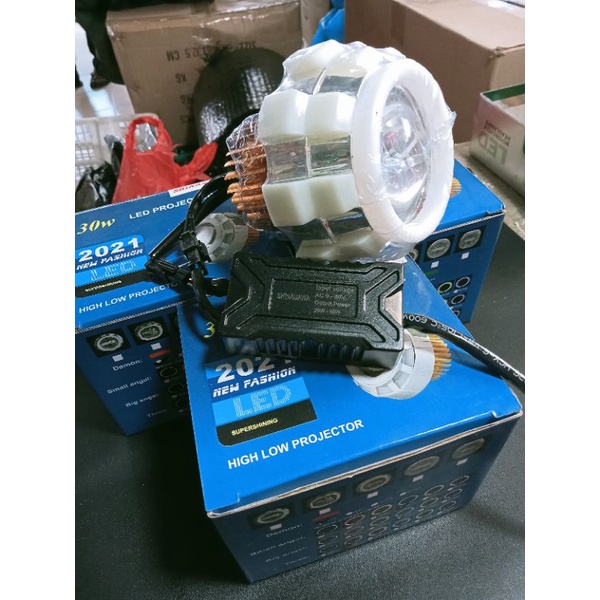 lampu depan projie ubur ubur/projie 3ring dh55 hi-low jauh dekat 5 kabel bisa flash