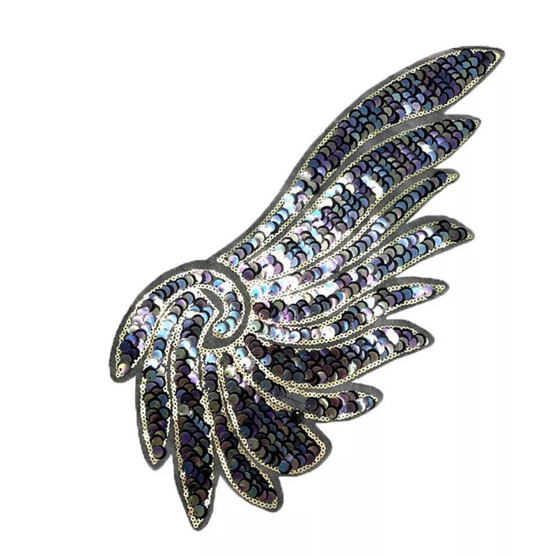 Wing Sequins Embroidery Patch, Aplikasi Sayap Payet