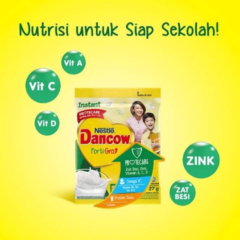 DANCOW RENCENG INSTANT FortiGro (29gr x 10 Sachet) Susu Putih