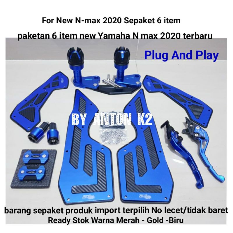 AKSESORIS KARPET PIJAKAN KAKI PLAT BORDES VARIASI MOTOR YAMAHA N MAX NEW 2020/NMAX NEW 2020 6ITEM