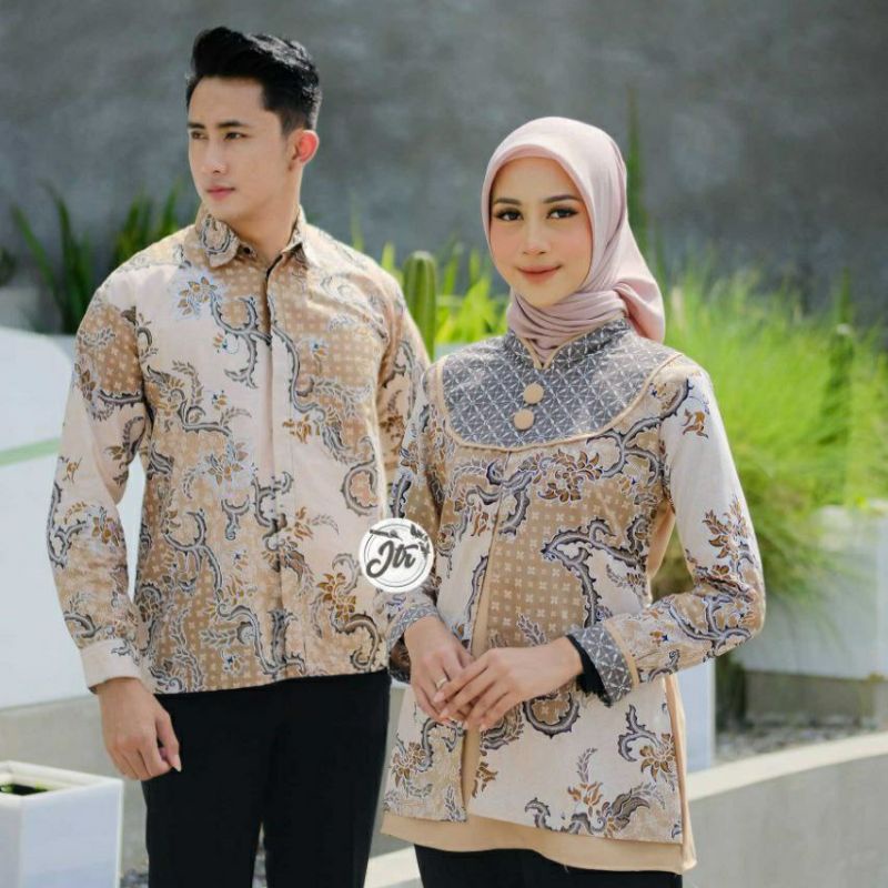 Batik Couple Modern Baju Batik Wanita Blouse Batik Kantor Atasan Batik Kerja Wanita Lengan Panjang Seragam Batik M L XL XXL