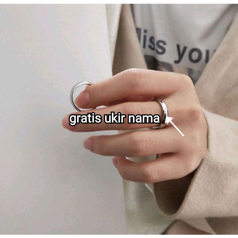 CINCIN TITANIUM SILVER/CINCIN TITANIUM POLOS SILVER PRIA WANITA