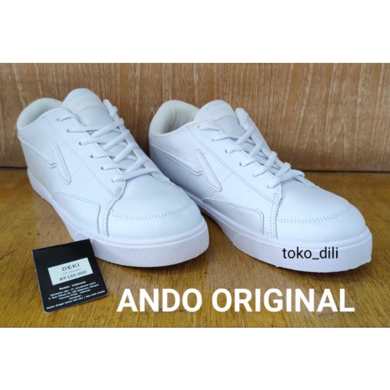 SEPATU ANDO ORIGINAL 39/43 PUTIH POLOS.