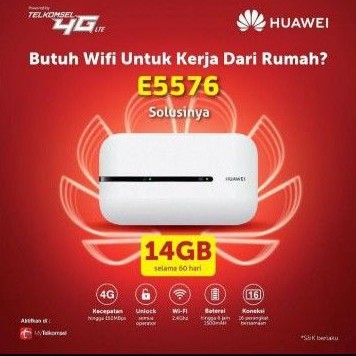 Huawei E5576 Modem Wifi Unlock All Operator Free Telkomsel Free Kuota 14 Gb Garansi Resmi