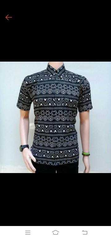 Kemeja Pendek Hem Batik Pekalongan Sogan Loreng