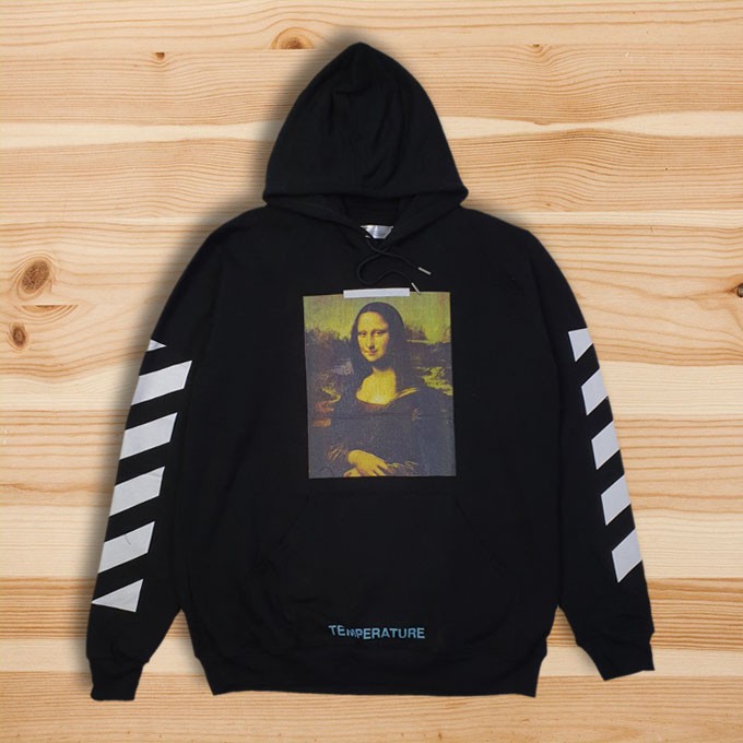 Promo JAKET SWEATER HOODIE OFF WHITE DIAG ARROW MONALISA BLACK AUTHENTIC ORIGINAL Murah