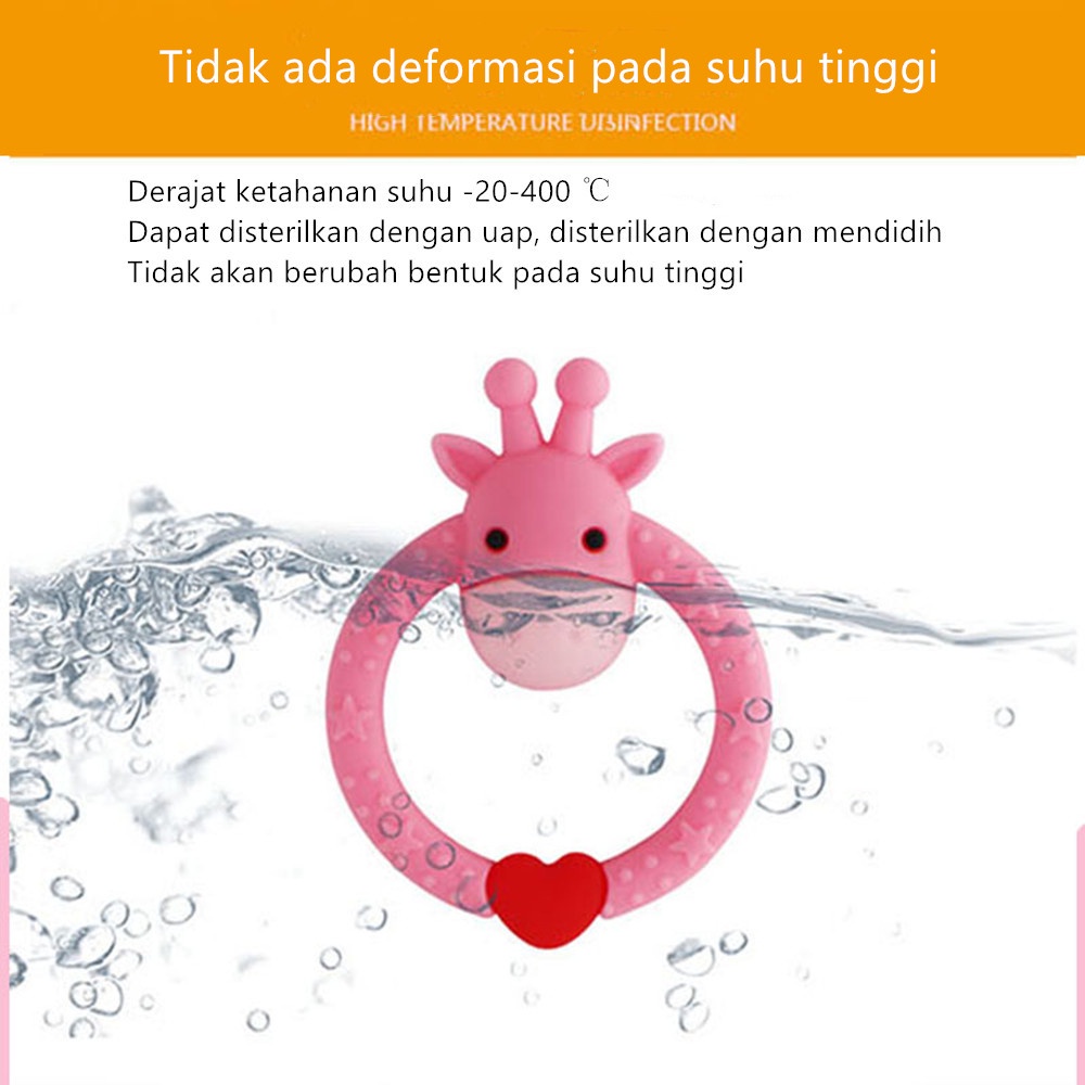 Gigitan bayi motif jerapah Teether bayi bahan silikon BPA free/C 278