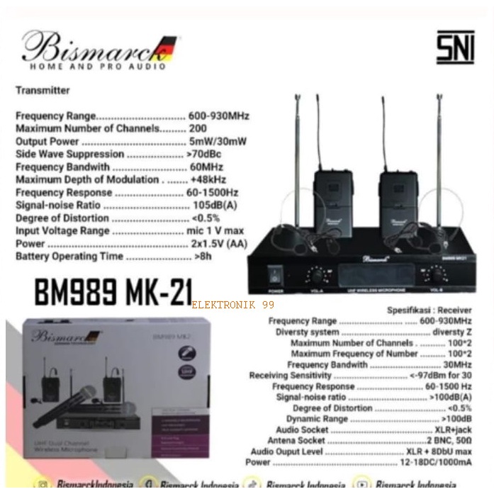Mikrofon wireless Bismarck BM989 mk-21